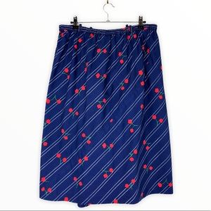 70’s Vintage Floral Stripe Blue Skirt